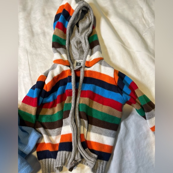Old navy and Carters Baby boy zip up fleece sweatshirt and cotton sweater - Picture 2 of 5